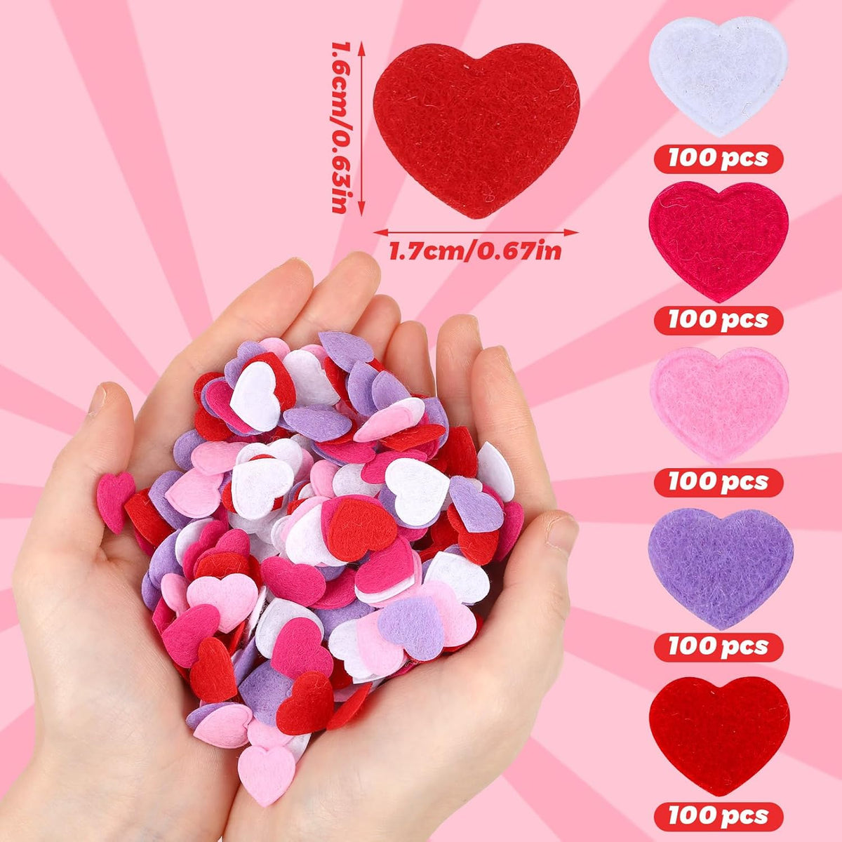 MARFOREVER Valentine's Day Felt Hearts Confetti, Heart Decorations Foam Confetti for Wedding, Mother's Day Supplies - Romantic Heart Shape Balls Sprinkles