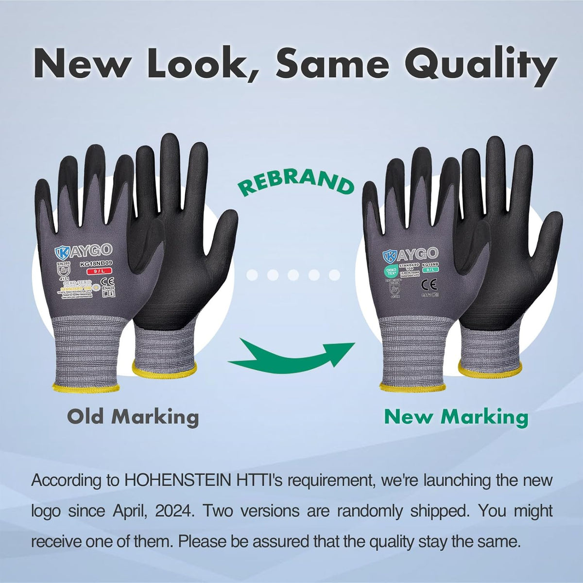 KAYGO Safety Work Gloves MicroFoam Nitrile Coated, 3 Pairs KG18NB,Seamless Knit Nylon Glove for Men and Women, Ideal for Automotive,Warehouse,Construction (2X-Large,Gray)