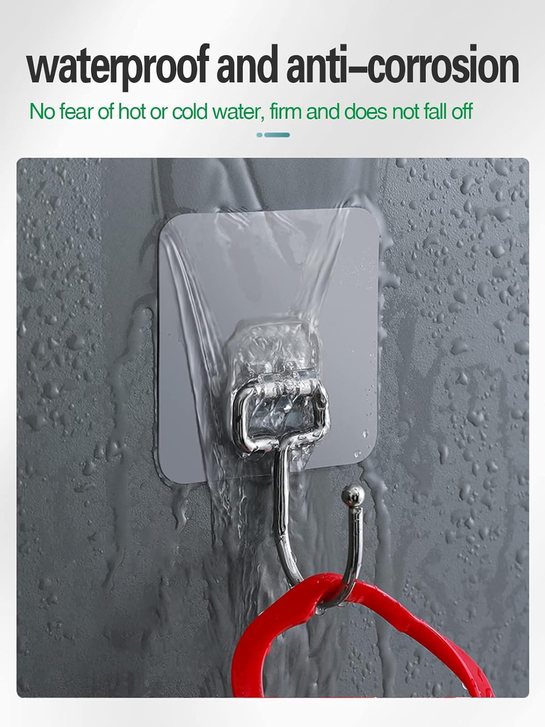 EKE 32 Pack of Large Sticky Hook Wall Hooks with 40Ib Load Capacity (max) for Hanging Stainless Steel Towels and Coats, Suitable for Kitchens, bathrooms, Homes and Offices (32).
