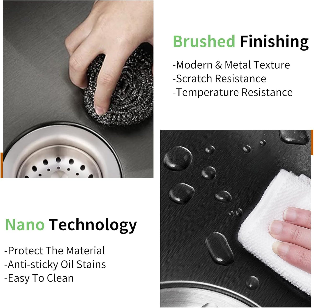 Black 30x18 In Drop In Kitchen Sink-Stainless Steel Topmount Modern Single Bowl Kitchen Sink Come With Silicon Mat,Drain Strainer Set Offer Large Basin And Compatibility With Various Kitchen&Bar Style