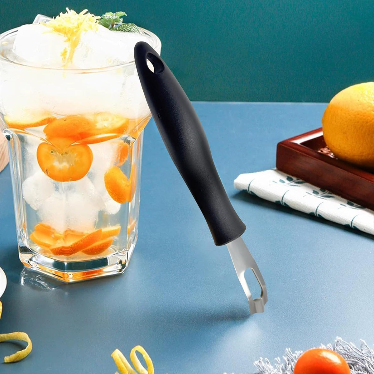 Channel Knife Lemon Peeler Zester-Garnish for Cocktail Mixers- Triangular, V-Shaped Stainless Steel Professional Grade Bar Tool-Fruit Peeler Zester (Peeler A)