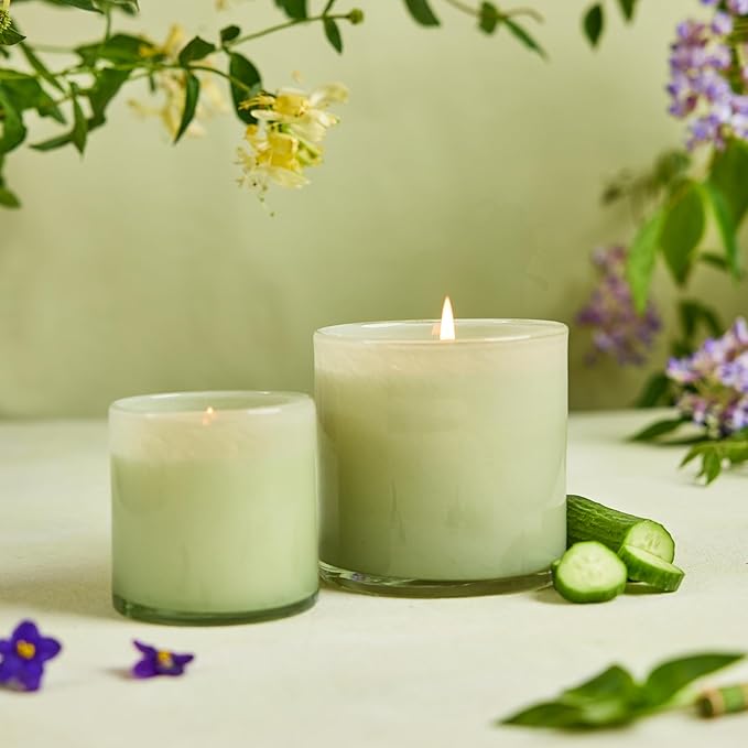 LAFCO New York Classic Candle, Wild Honeysuckle - 6.5 oz - 50-Hour Burn Time - Reusable, Hand Blown Glass Vessel - Made in The USA