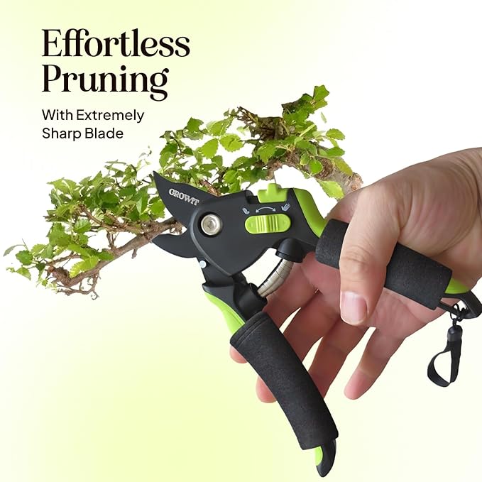 Soft Grip Pruning Shears for Weak & Arthritic Hands – Easy-Cut Garden Clippers with Comfort Handle Design