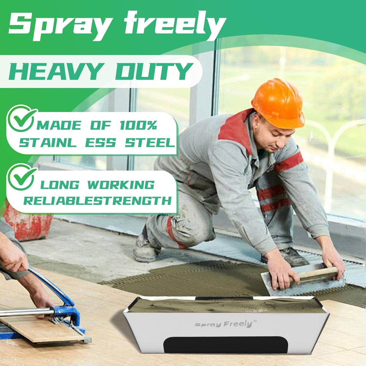 Drywall Mud Pan, Stainless Steel Mud Pan, Sheared Edges for Easy Knife Cleaning, Perfect Size for Larger Drywall Knife, Suitable For Mortar, Mixing Cement, Putty And Paint (12 Inch 2 Pack)