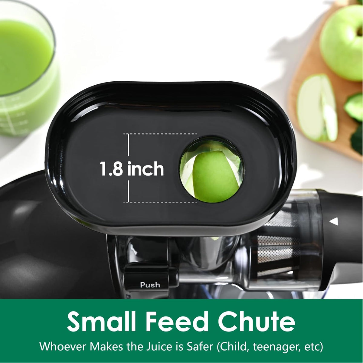 Slow Masticating Juicer,Brecious Cold Press Juicers with 2 Speed Modes & Quiet Motor,Juicers Machines Vegetable and Fruit with Reverse Function,Celery Juicer,BPA-Free,Easy to Clean (Black)