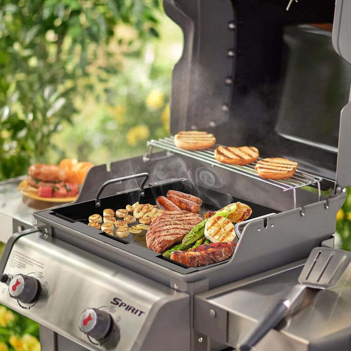 Stanbroil Full Size Griddle Insert for Most 2-Burner Gas Grill, Universal Flat Top Griddle for Weber, Royal Gourmet, Napoleon, Char-Broil, Cuisinart, Nexgrill, Dyna-Glo, Monument Grills and More