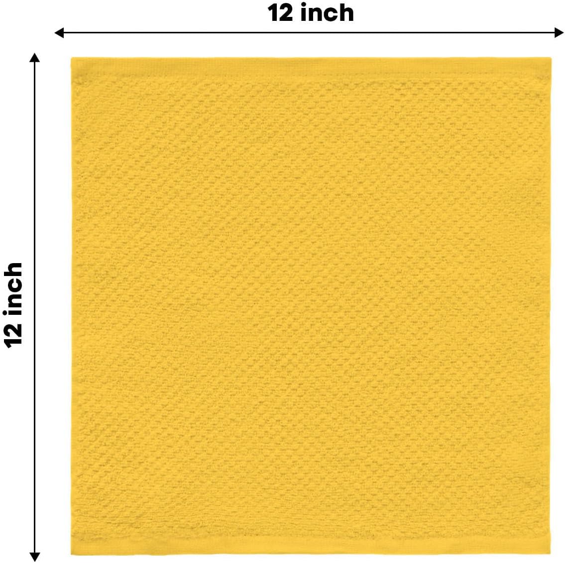 Artoid Mode Ring Spun Cotton Yellow Dishcloth Kitchen Towels, 12x12 Inch Ultra Soft Absorbent Quick Drying Household Cleaning Kitchen Rags Set of 6