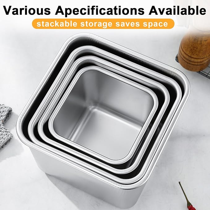 YUPER Stainless Steel Food Containers, Meal Prep Containers, Bacon Cheese Sandwich Container for Refrigerator, Stainless Steel Containers with Airtight Lids, 3 Pack (17+27+33OZ)
