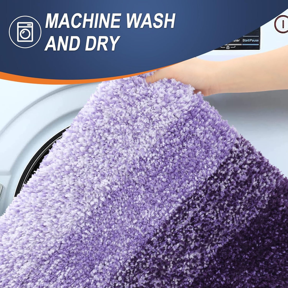 OLANLY Bathroom Rugs Mat 24x16, Extra Soft Absorbent Microfiber Bath Rugs, Rubber Backing, Quick Dry, Machine Washable Bath Mats for Bathroom Floor, Tub and Shower, Home Decor Accessories, Violet