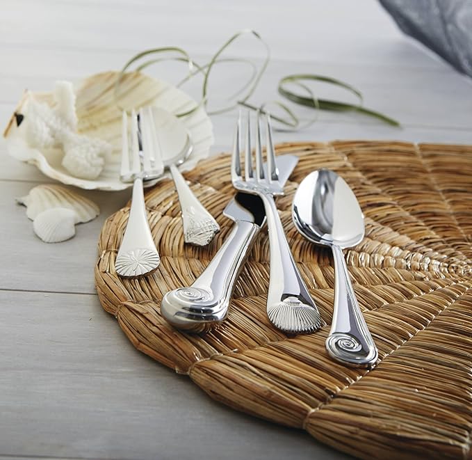 Reed & Barton Seashell 5Pc Flatware Place Setting, 5 Piece, Silver