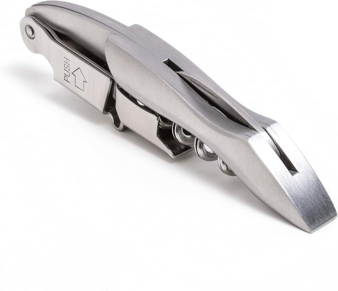 Prestige Waiters Wine Bottle Opener By Coutale Sommelier - Stainless Steel - French Patented Spring-Loaded Double Lever Wine Bottle Opener for Bartenders and Gifts