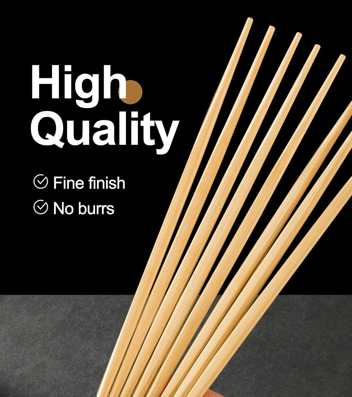 100Pairs Bamboo Chopsticks Disposable | Japanese | Sushi | Separated | Non Slip | Pointed Chopsticks-(9.45in)