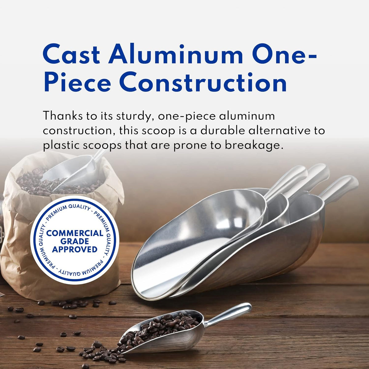 New Star 34585 Cast Aluminum Utility Scoop, 58-Ounce