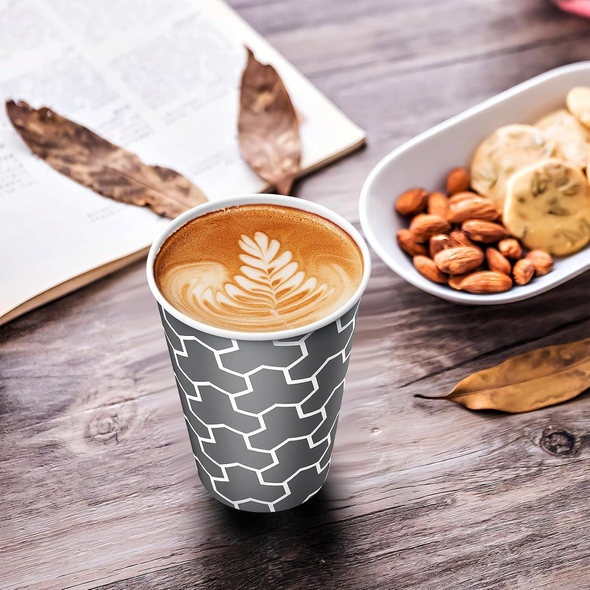 Coffee Cups 12 oz Paper Cups 240 Pack, Disposable Coffee Cups 12 oz Hot Cup, Disposable Cups Paper Insulated Cup for Cold Hot Drinks
