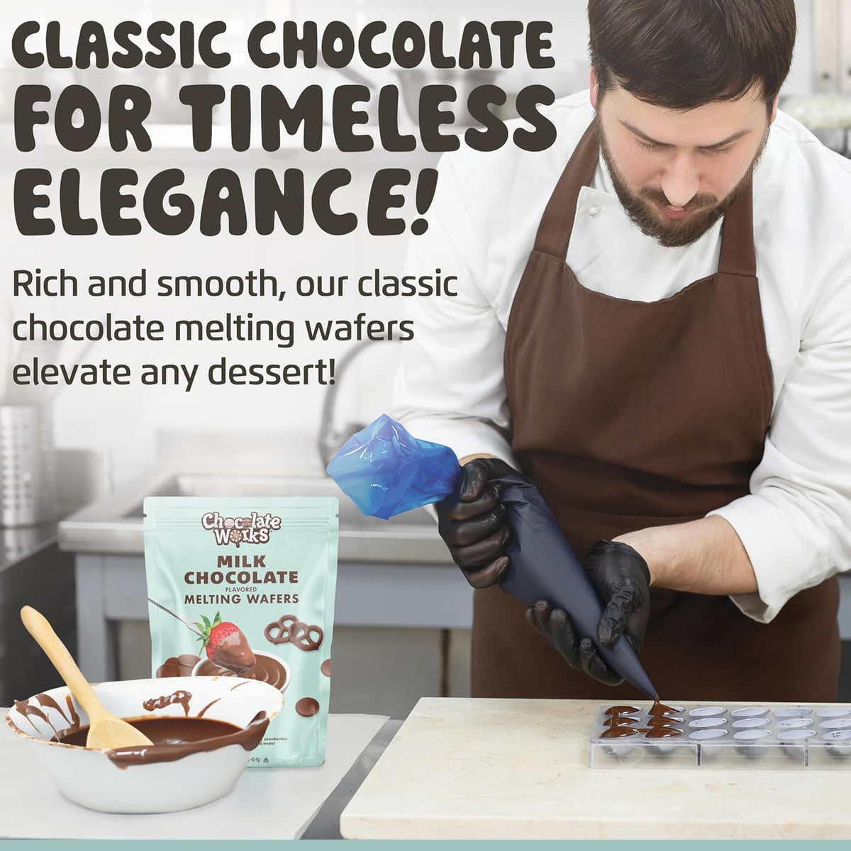 Chocolate Works Melting Chocolate Parent (1.0 lb (Pack of 5), Milk Chocolate)