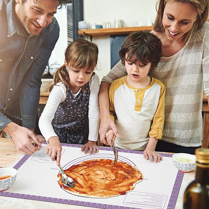 Silicone Mat for Baking, Non Stick Silicone Pastry Mat for Dough Pie Crust, Rolling Mats for Making Cookies Macarons Bread, Easy to Clean& Store