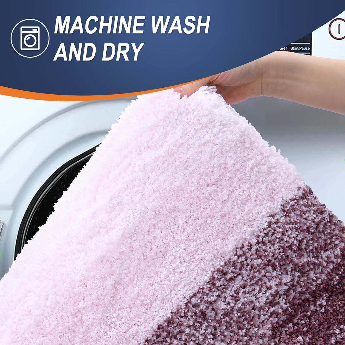 OLANLY Bathroom Rugs Mat 24x16, Extra Soft Absorbent Microfiber Bath Rugs, Rubber Backing, Quick Dry, Machine Washable Bath Mats for Bathroom Floor, Tub and Shower, Home Decor Accessories, Mauve