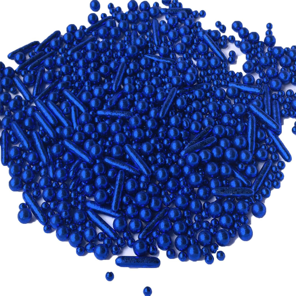 Sprinkles Blue Pearl Sugar Candy Mix Size Baking Cake Decorations Cupcake Toppers Celebrations Shaker Jar Wedding Shower Party (120g/4.2oz)