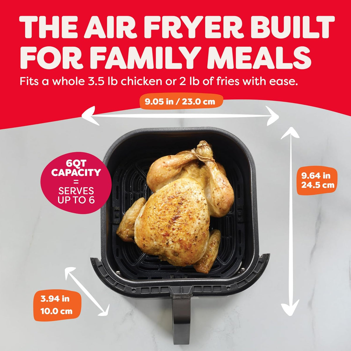 Instant Pot Vortex 6QT XL Air Fryer, 4-in-1 Functions that Crisps, Roasts, Reheats, Bakes for Quick Easy Meals, 100+ In-App Recipes, is Dishwasher-Safe, from the Makers of Instant Pot, Black