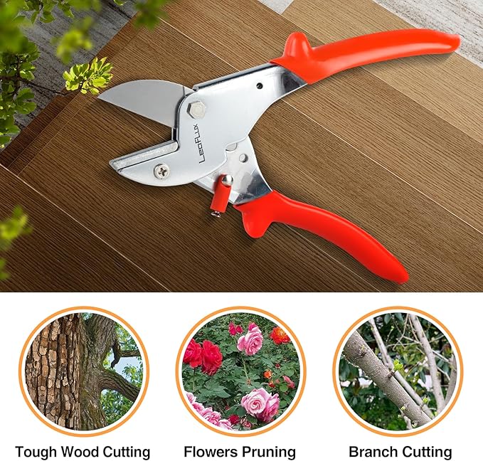 7" Professional Anvil pruner with SK-5 Blades, Best for Dry, Dead Stems & Branches, Plastic, Rubber.Gardening Clipper ,Cut-Multi-Purpose handheld shears for Industry & Crafts|LFXP1107