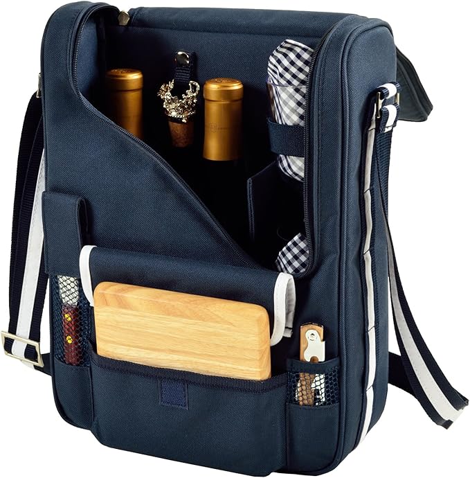 Picnic at Ascot Original Insulated Wine and Cheese Cooler Bag - Designed, Assembled & Quality Approved in the USA
