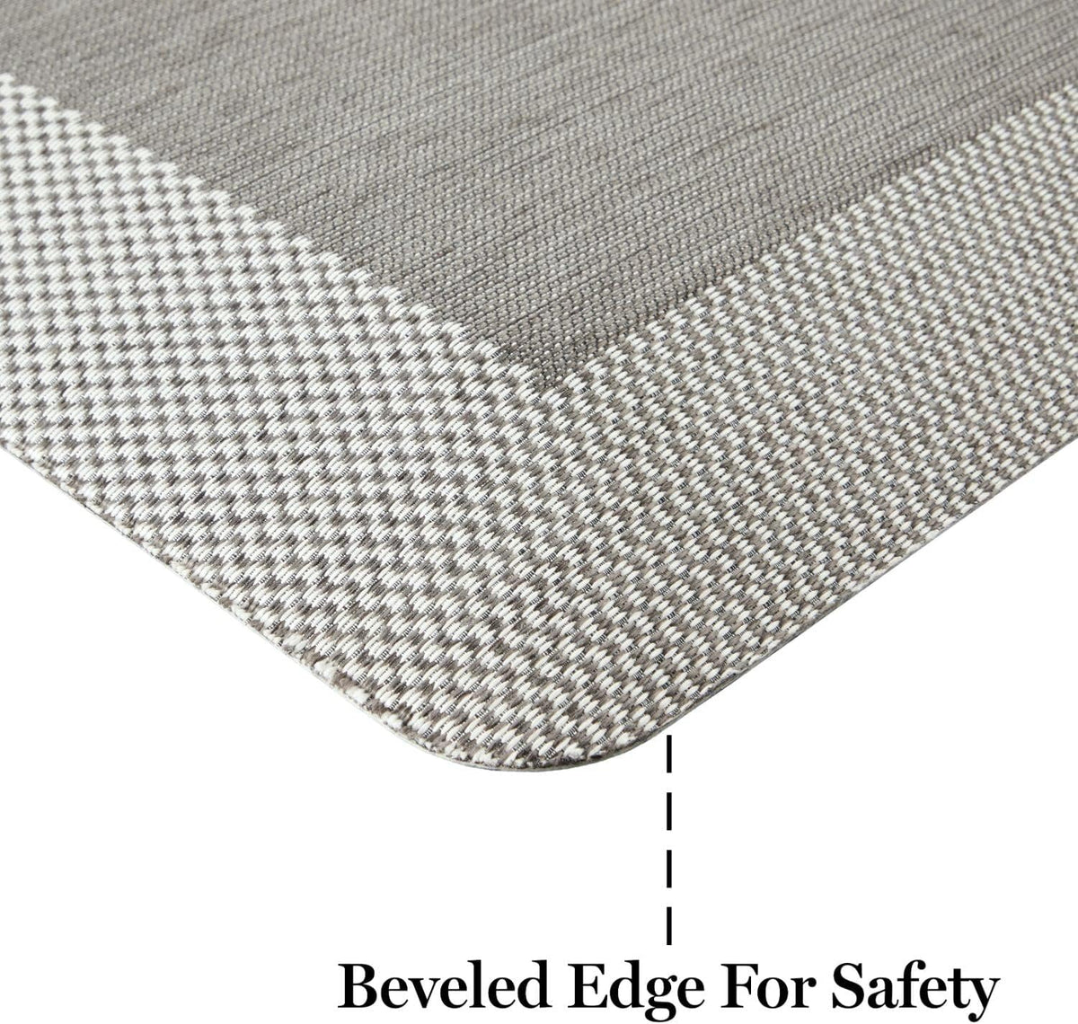 Martha Stewart Mira Modern Heathered Anti-Fatigue Air-Infused Kitchen Mat, Grey, 19.6"x32"