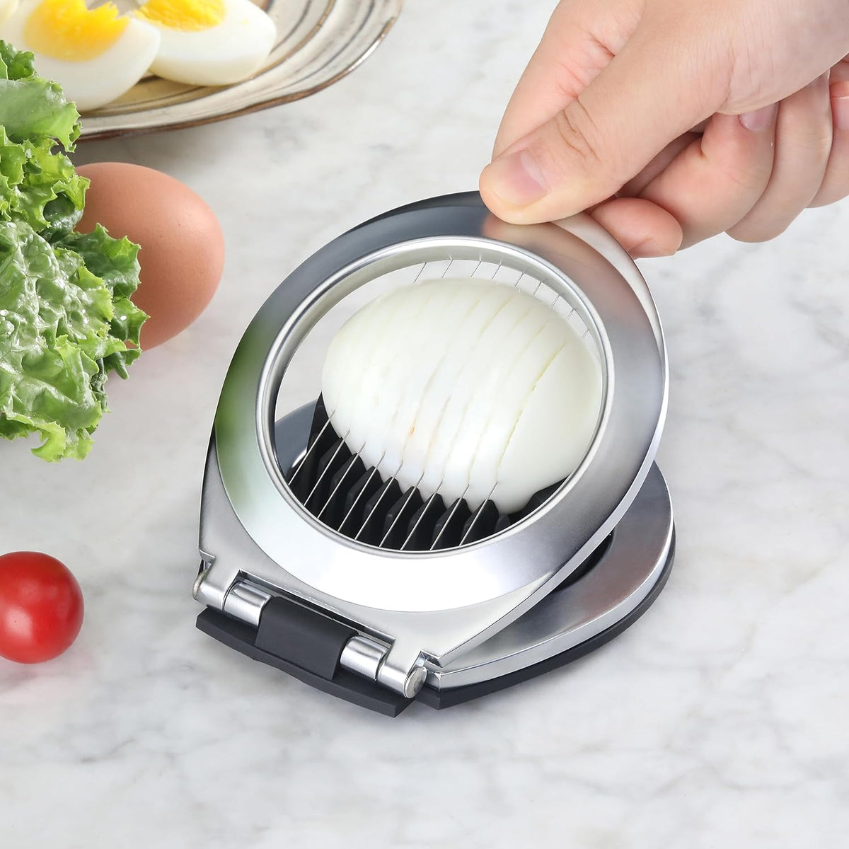 New Star Foodservice 42634 Heavy Duty Egg Slicer with 3 Slicing Styles (Hand Wash Only)