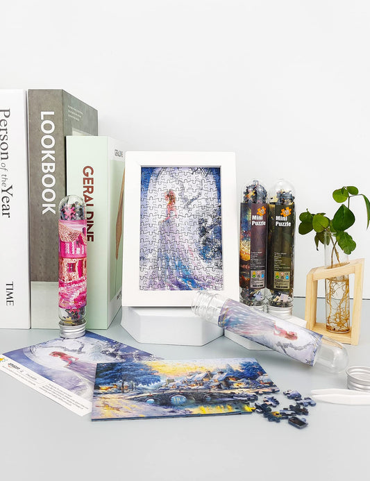 Mini Jigsaw Puzzles for Adults (4 Packs) Double-Sided Puzzle with Reference Blueprint, Micro Puzzle, Comes with Tweezers for Small Puzzles, Suitable As a Gift (4 pcak -1)