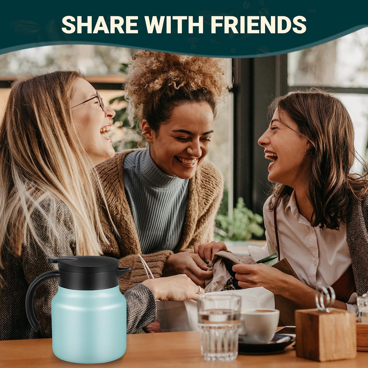 27Oz Thermal Coffee Carafes For Keeping Hot/Cold, Stainless Steel Coffee Carafe, Dustproof Insulated Water Carafe for Party/Home,Blue