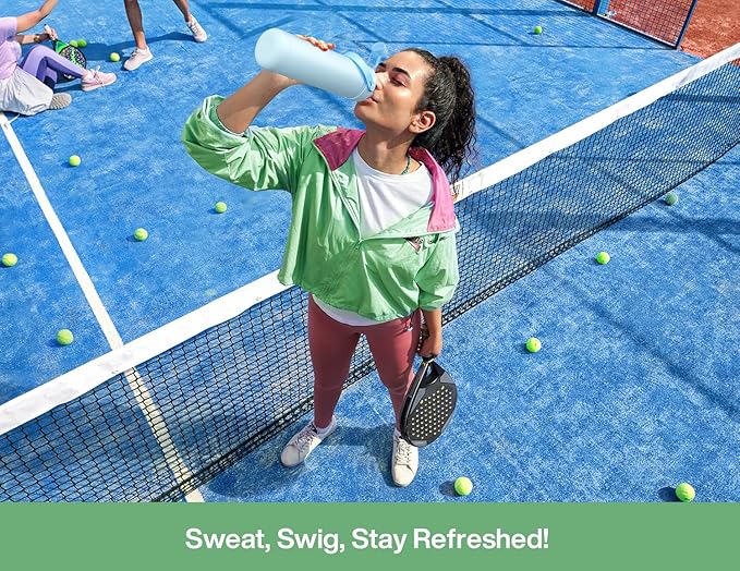 POWCAN 26 oz Insulated Water Bottle with 2-in-1 Straw and Spout Lid, Keep Cold 24H, Leak-Proof, Fits in Car Cup Holder, Stainless Steel Water Bottle for Sports, Travel, and School (Mint)