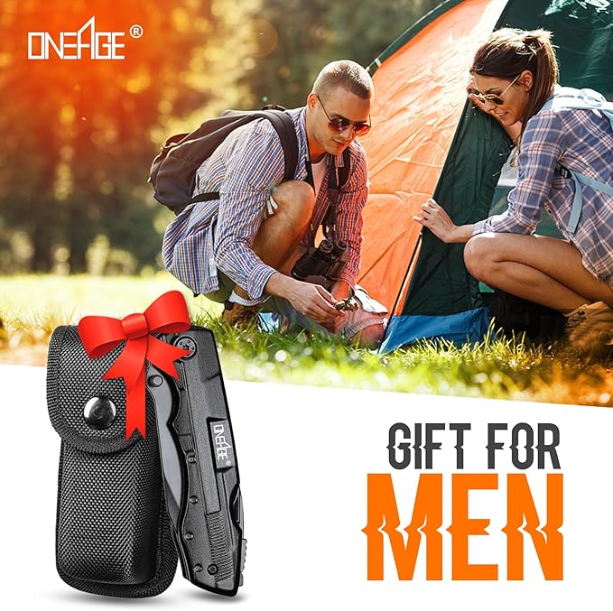Gifts for Men Him Dad, Pocket Multitool Knife, Christmas Stocking Stuffers for Men, Anniversary Birthday Gifts for Husband, Boyfriend, Guy, Groomsmen, Fathers Day, Gadget for Hiking, Camping, Outdoor