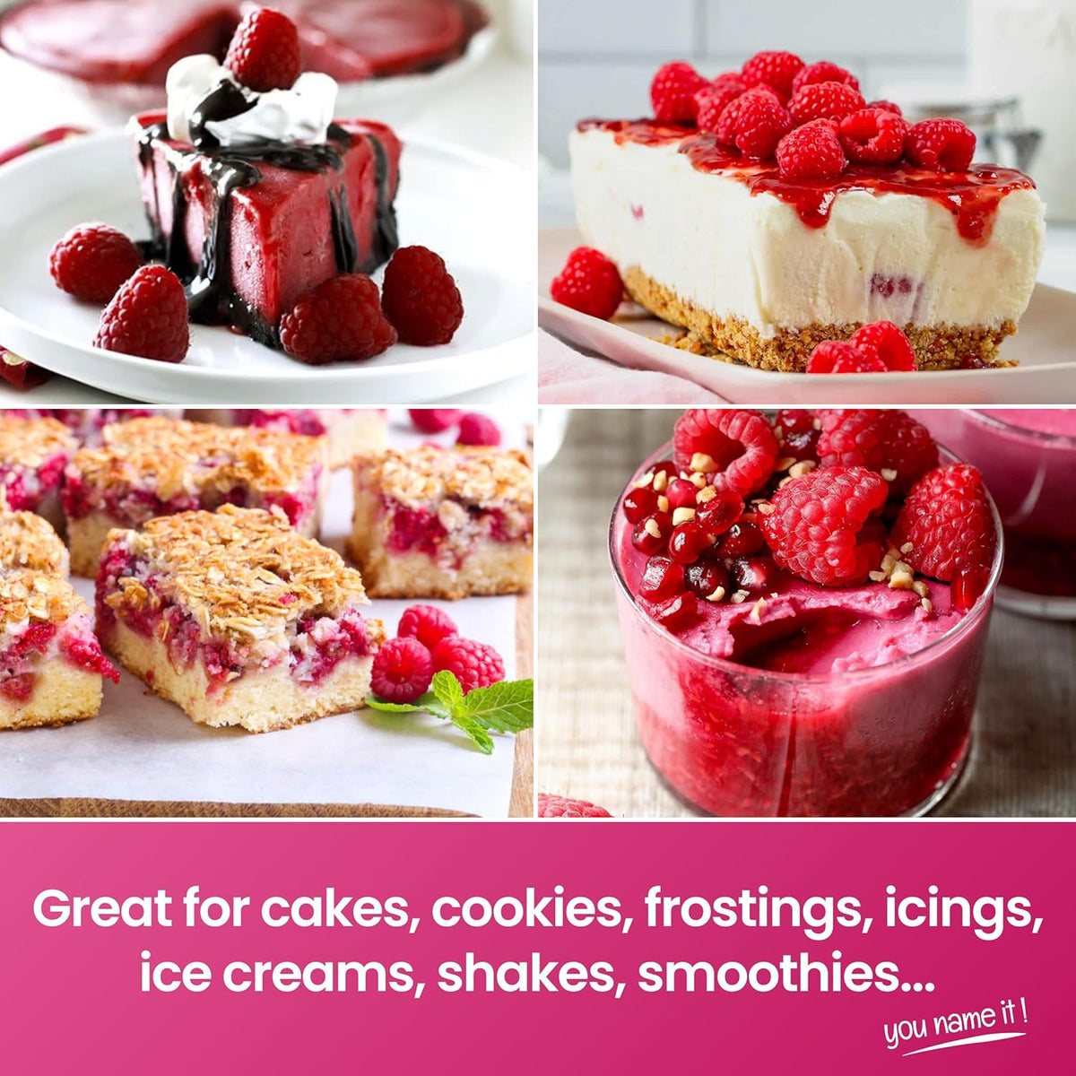 LorAnn Oils Raspberry Bakery Emulsion: True Essence, Ideal for Boosting Fruit Tones in Cakes, Cookies & Desserts, Gluten-Free, Keto-Friendly, Extract Substitute Essential for Your Kitchen, 4 Oz
