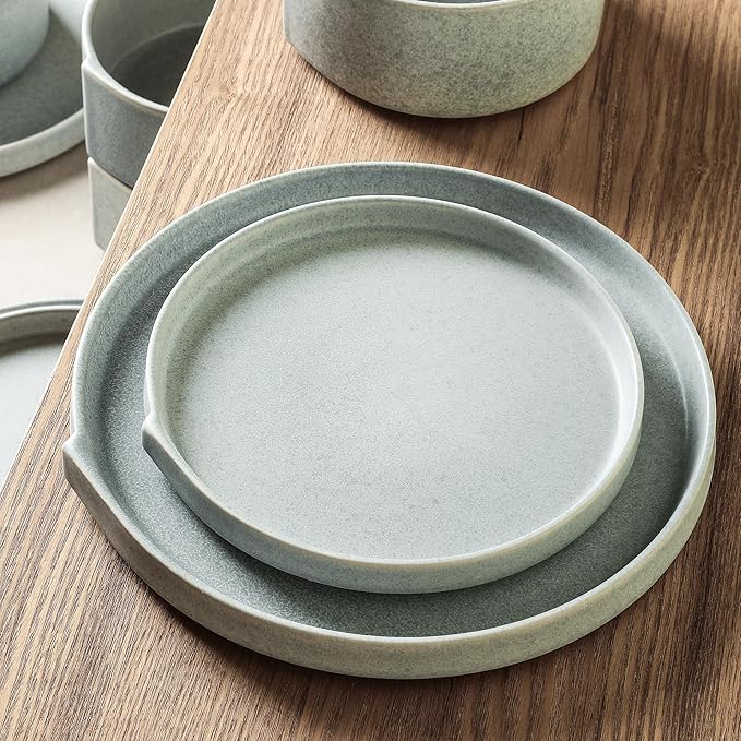 Stone Lain Bao 4-Piece Salad Plate Set Stoneware, Blue-Grey