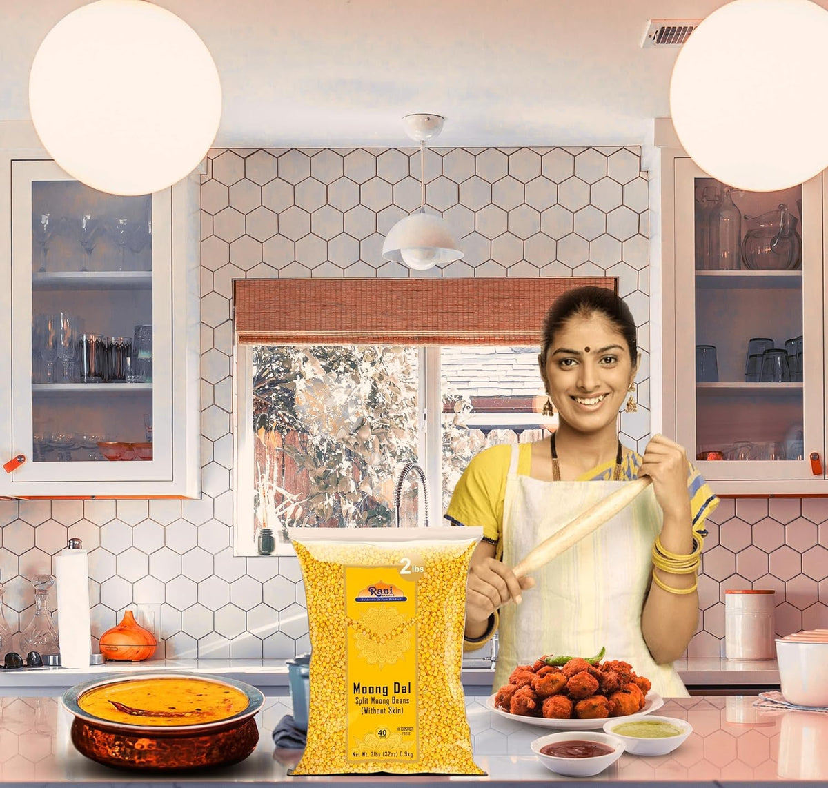 Rani Moong Dal (Split Mung Beans Without Skin) Lentils Indian 32oz (2lbs) 908g ~ All Natural | Gluten Friendly | Non-GMO | Kosher | Vegan | Indian Origin
