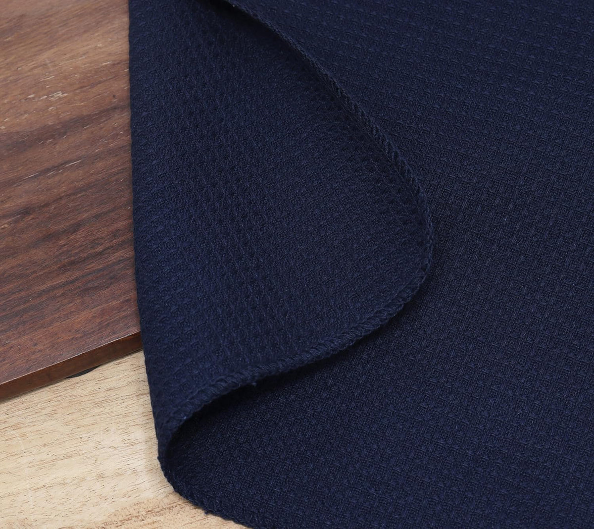 PurpleEssences Dish Cloths and Dish Rags - 6 Pack Waffle Weave Solid Kitchen Dish Wash Cloths, 100% Cotton, 12 x 12 Inches, Ultra Soft Absorbent Quick Drying - Navy Blue