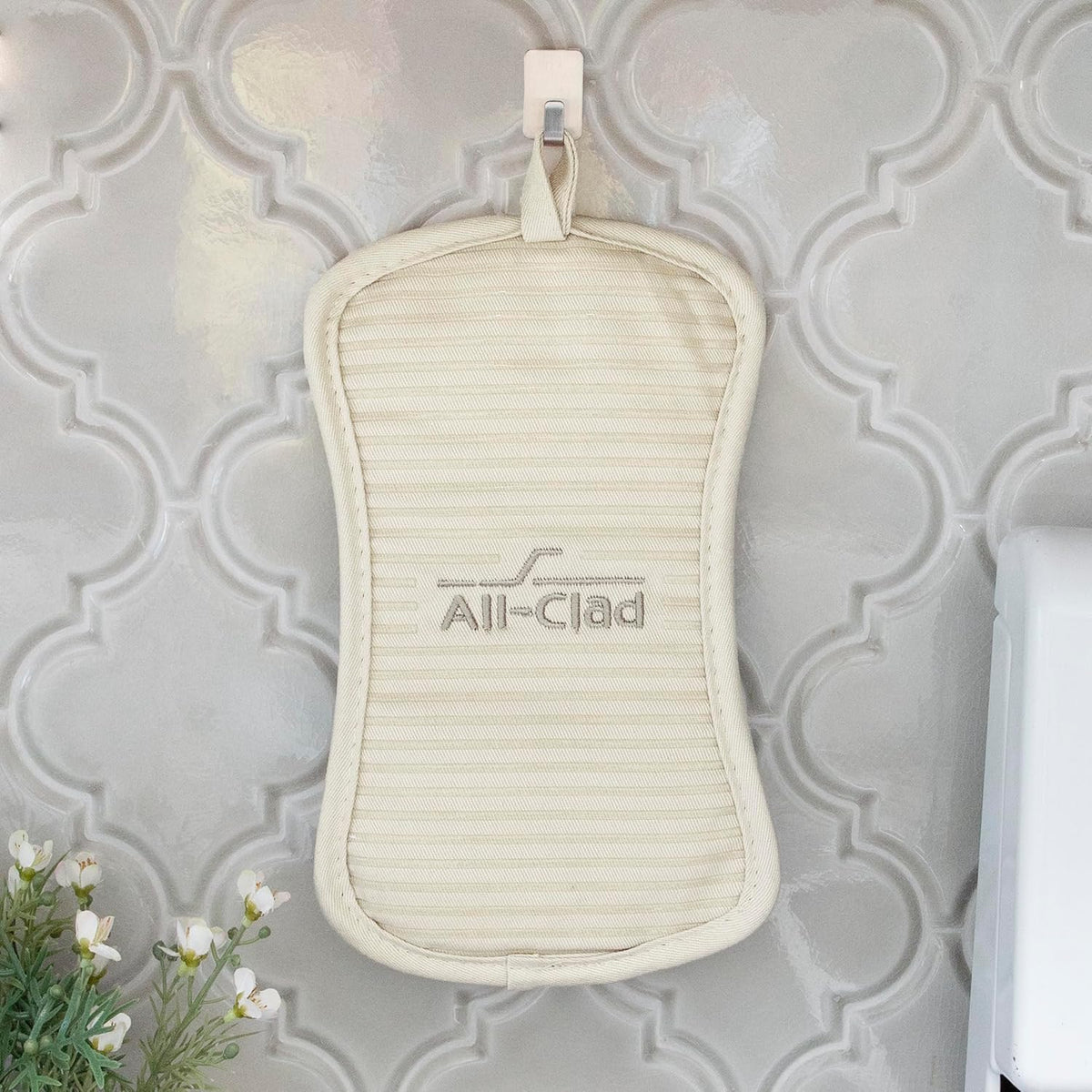All-Clad Premium Pot Holder & Hot Pad: Heat Resistant to 500 Degrees - 100% Cotton, 10"x6.25" Hot Pad for Kitchen and Barbeque, 4-Pack, Almond