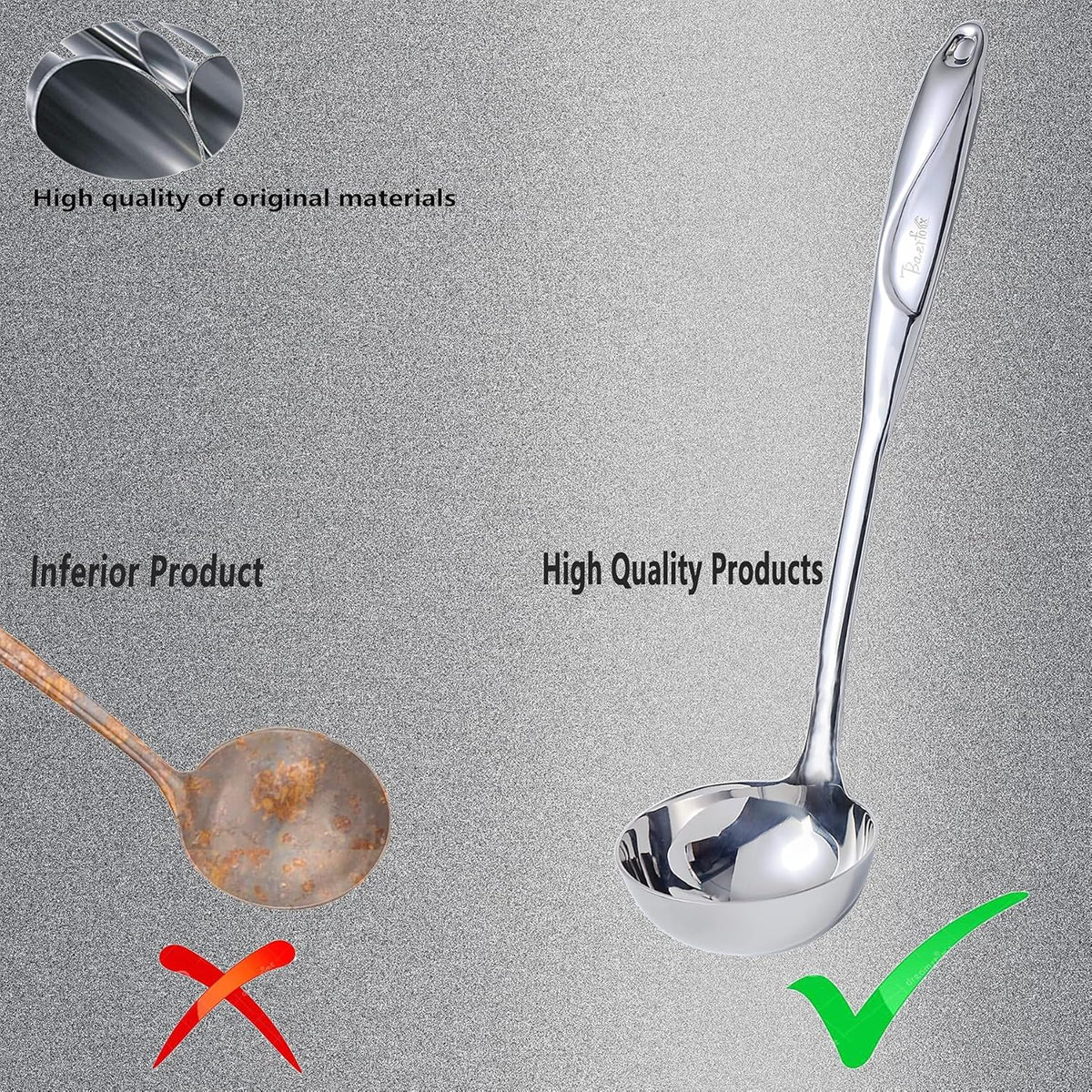 High Grade Soup Ladle,Cooking Ladle for Soup,Heat-proof Design of Hollow Handle,Stainless Steel Kitchen Utensil(4ouce/13.5 Inch)
