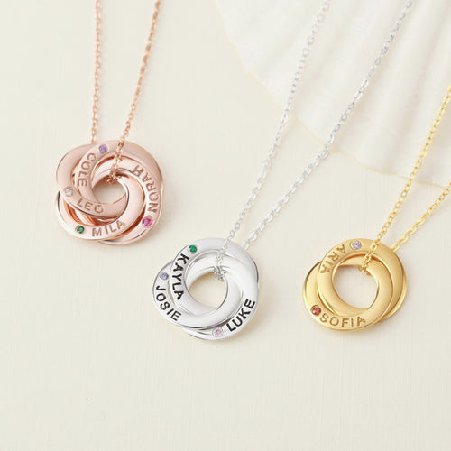 Mom Birthstone Name Necklace
