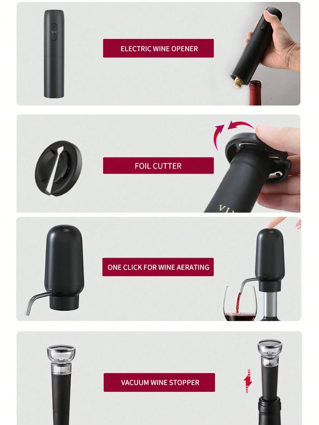 CLITON Electric Wine Opener Set
