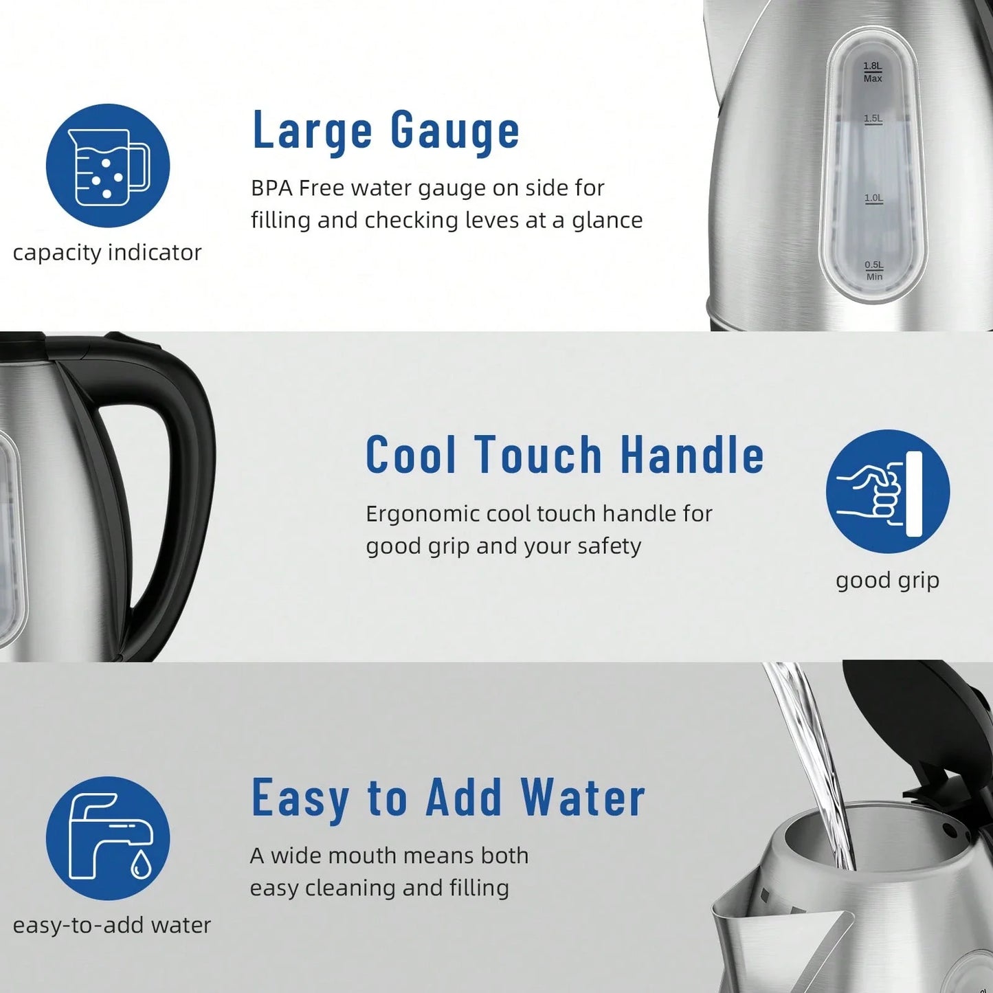 CACHOO Stainless Steel Electric Kettle