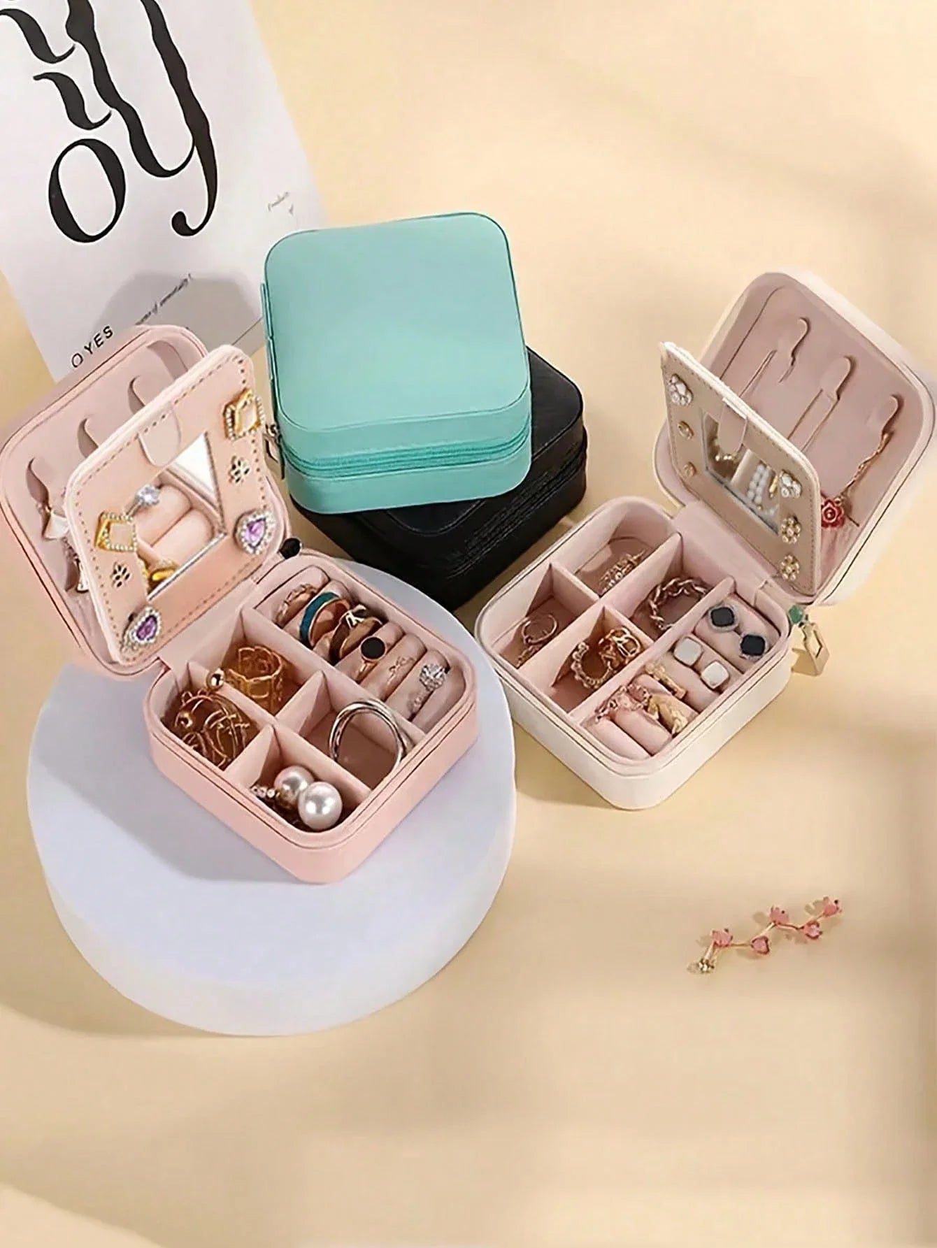 Travel Jewelry Storage Box Pink