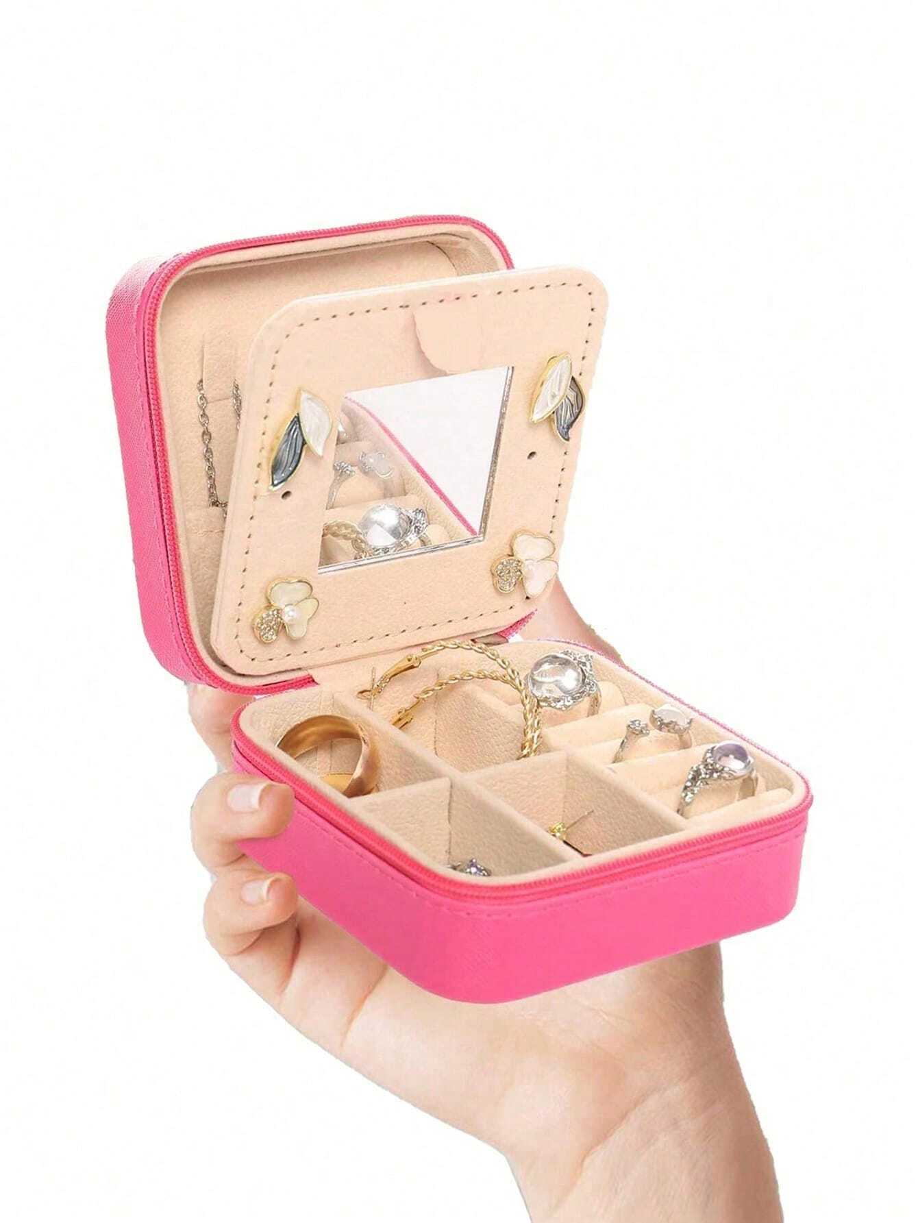 Travel Jewelry Storage Box Pink