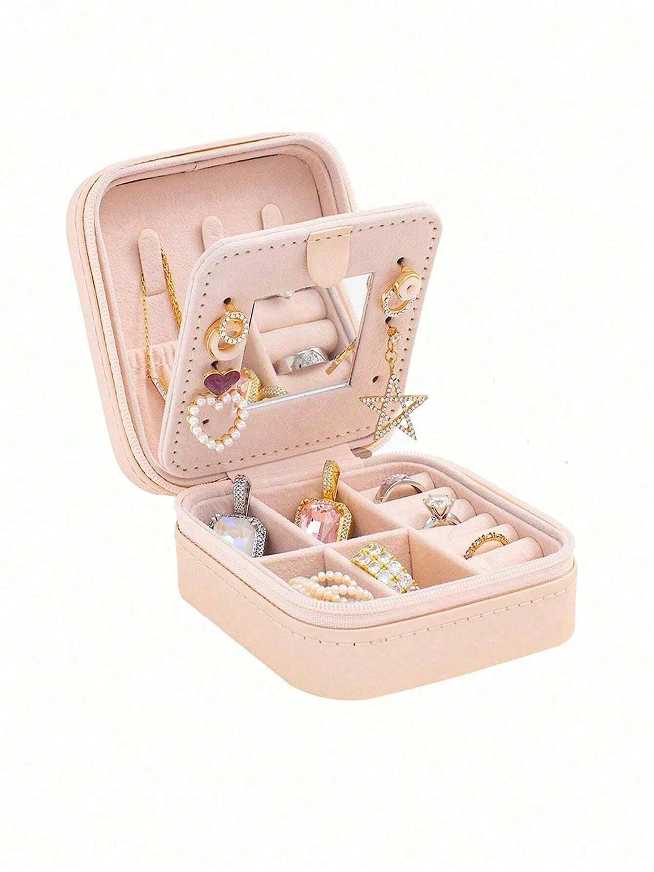 Travel Jewelry Storage Box Pink