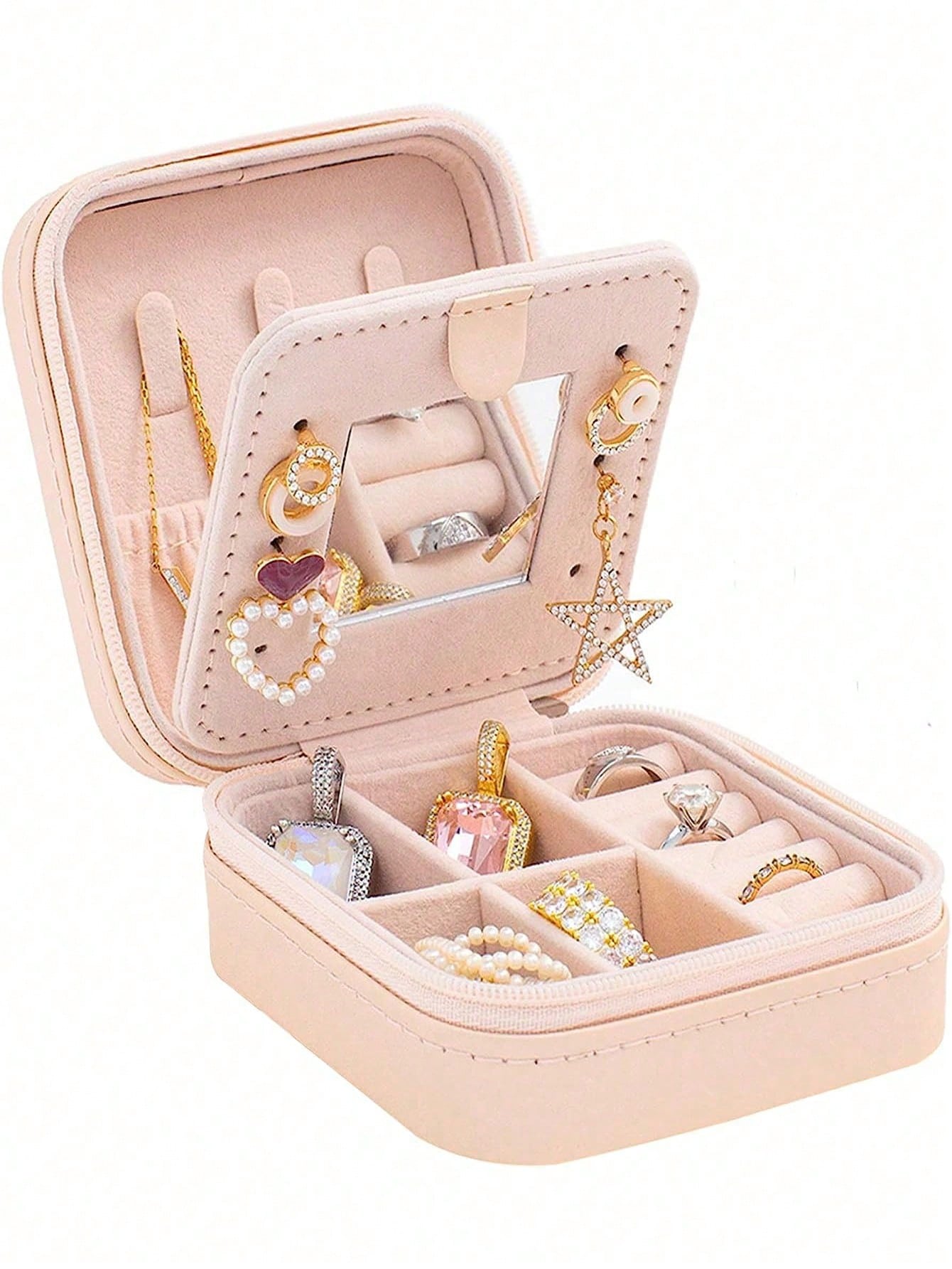 Travel Jewelry Storage Box Pink