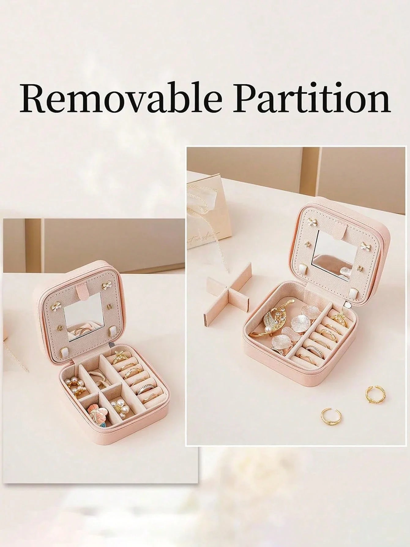 Travel Jewelry Storage Box Pink