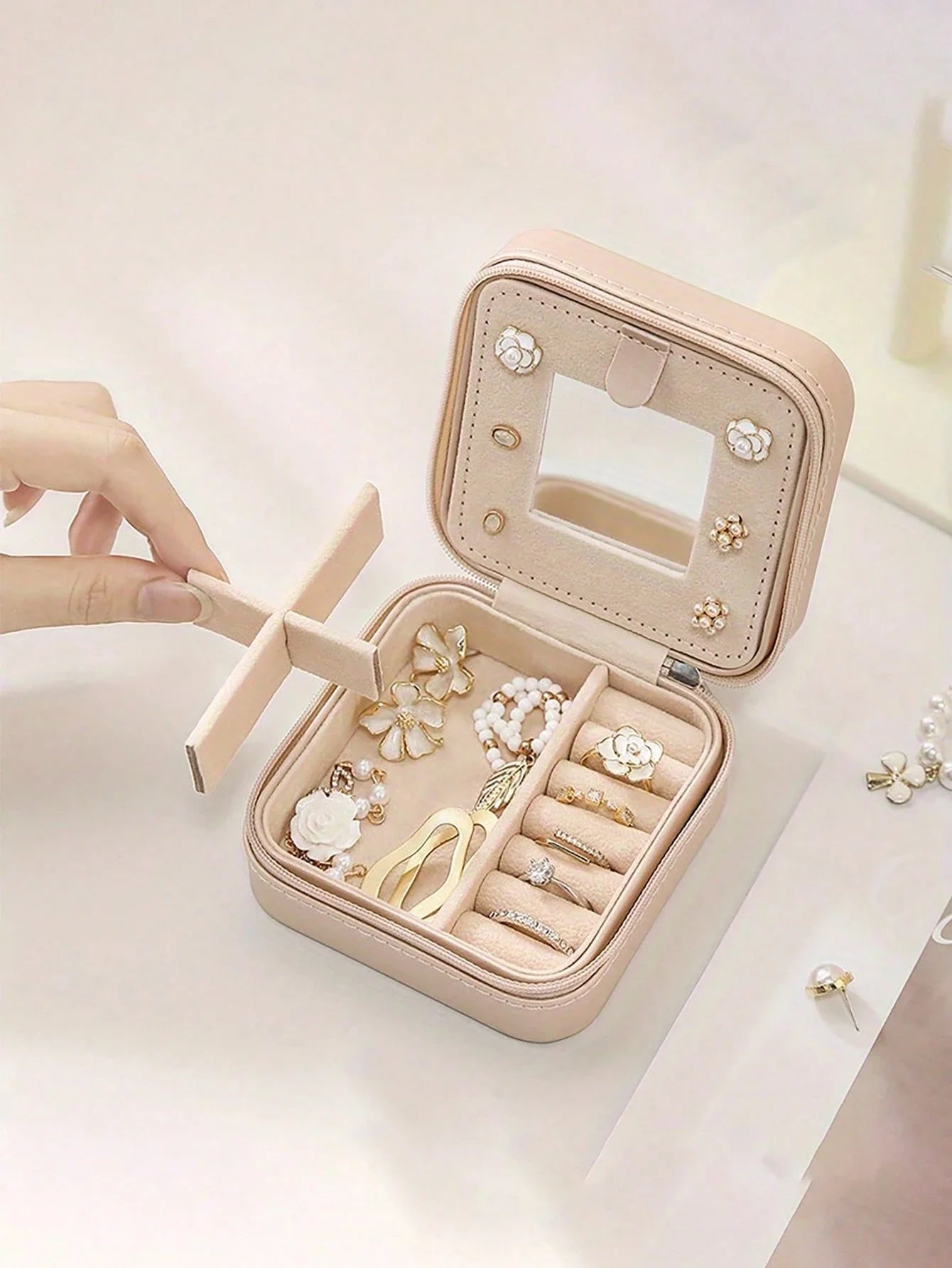 Travel Jewelry Storage Box Pink