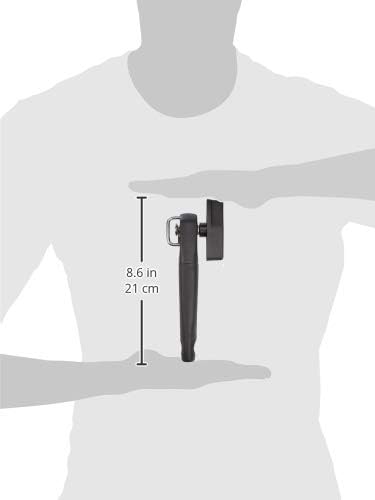 Amazon Basics Manual Can Opener, Hand Held, Black Soft Grip Single Handle, Large