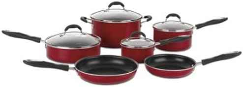 Cuisinart 55-11R 11-Piece Set Advantage Nonstick Cookware, Red