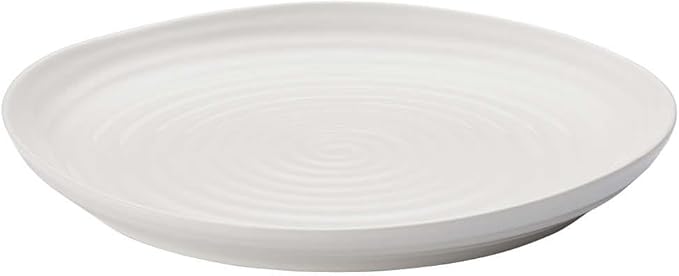 Portmeirion Sophie Conran White Coupe Dinner Plate Set of 4-10.5 Inch Porcelain Plates, Durable Dinnerware, Microwave Dishwasher Freezer & Oven Safe Tableware for Kitchen & Casual Dining