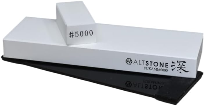 Whetstone Sharpening stone finishing very fine grit 5000 w/Nagura, 7.1" x 2.4" x 0.8" (Pro Power. Perfectly Compact for home use), Made in Japan (#5000)
